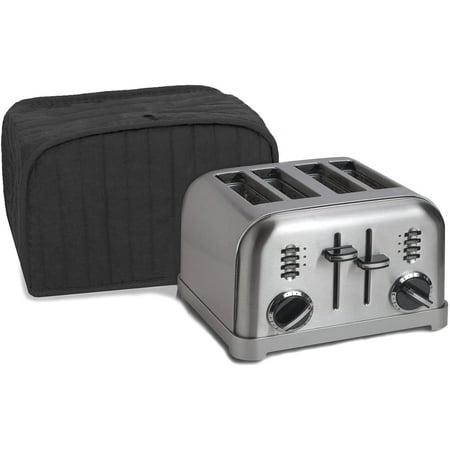 RITZ Polyester // Cotton Quilted Two Slice Toaster Appliance Cover Machine Washable Dust and Fingerprint Protection Black